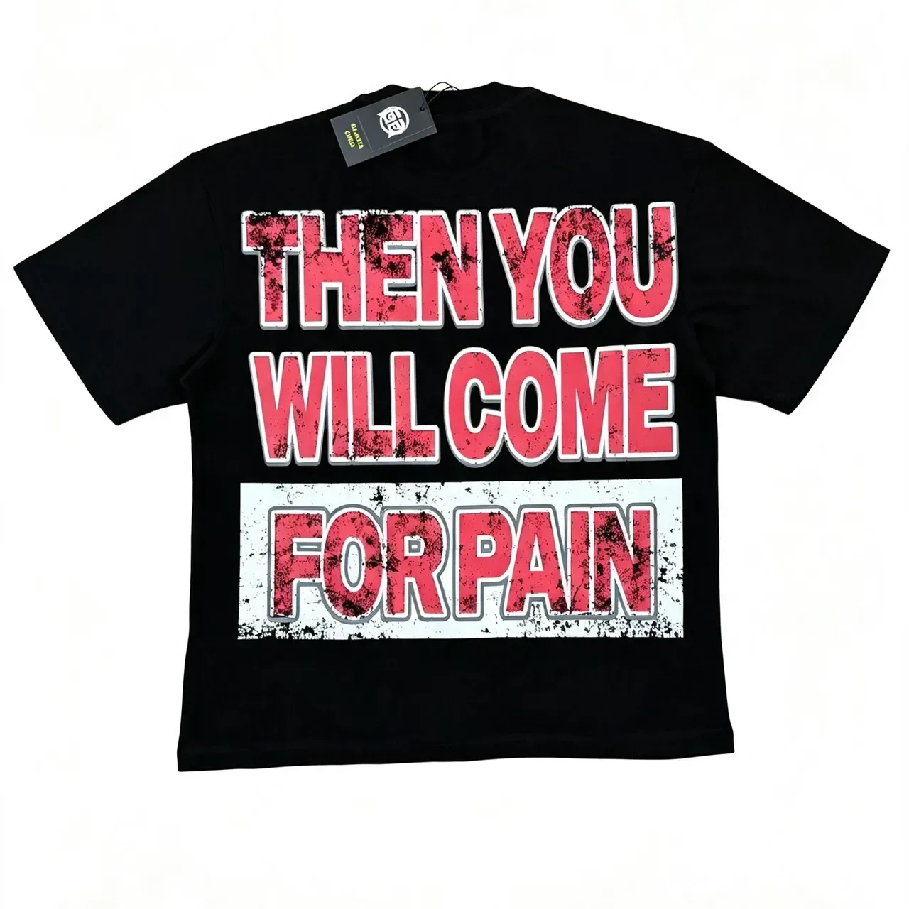 Glaza God Graphic Studded Print Black T-Shirt 5