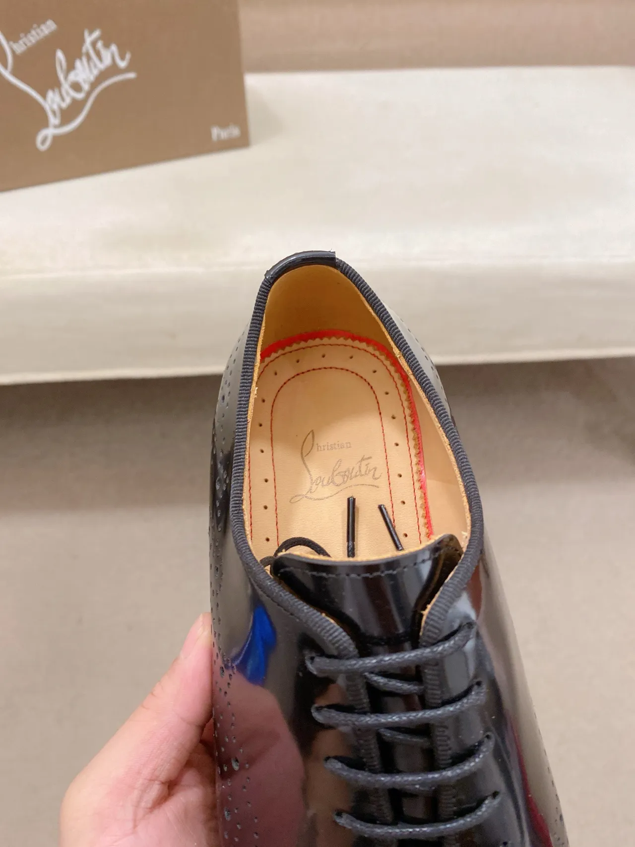 Glossy Black Full Brogue Wingtip Cap Toe Leather Brogues 6