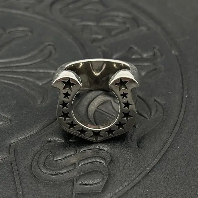 Gold and Silver Star-Embellished Horseshoe Rings 5