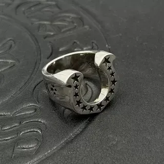 Gold and Silver Star-Embellished Horseshoe Rings 6