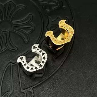 Gold and Silver Star-Embellished Horseshoe Rings 8