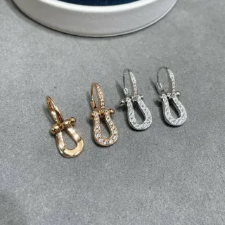 Gold and Silver Tone Pavé Shackle Earrings