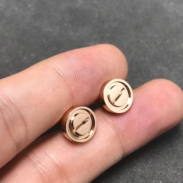 Gold Circular Stud Polished Earrings 2