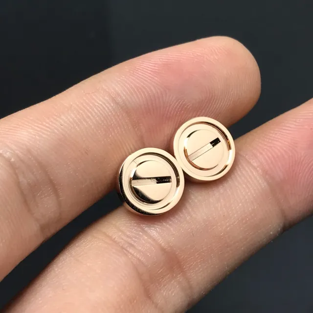 Gold Circular Stud Polished Earrings 4