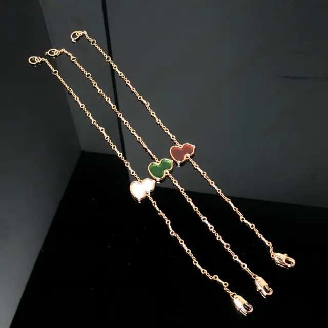 Gold Multicolor Chain Heart-Shaped Enamel Charms Bracelet 1
