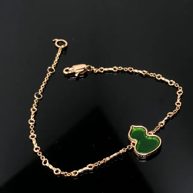 Gold Multicolor Chain Heart-Shaped Enamel Charms Bracelet 2