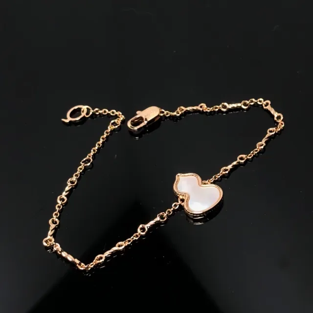 Gold Multicolor Chain Heart-Shaped Enamel Charms Bracelet 3