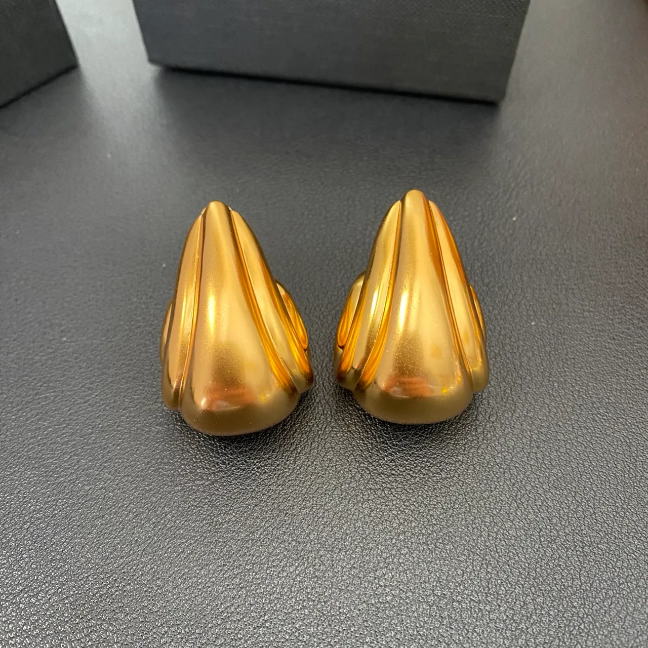 Gold Sculptural Organic Clip-On Earrings 8