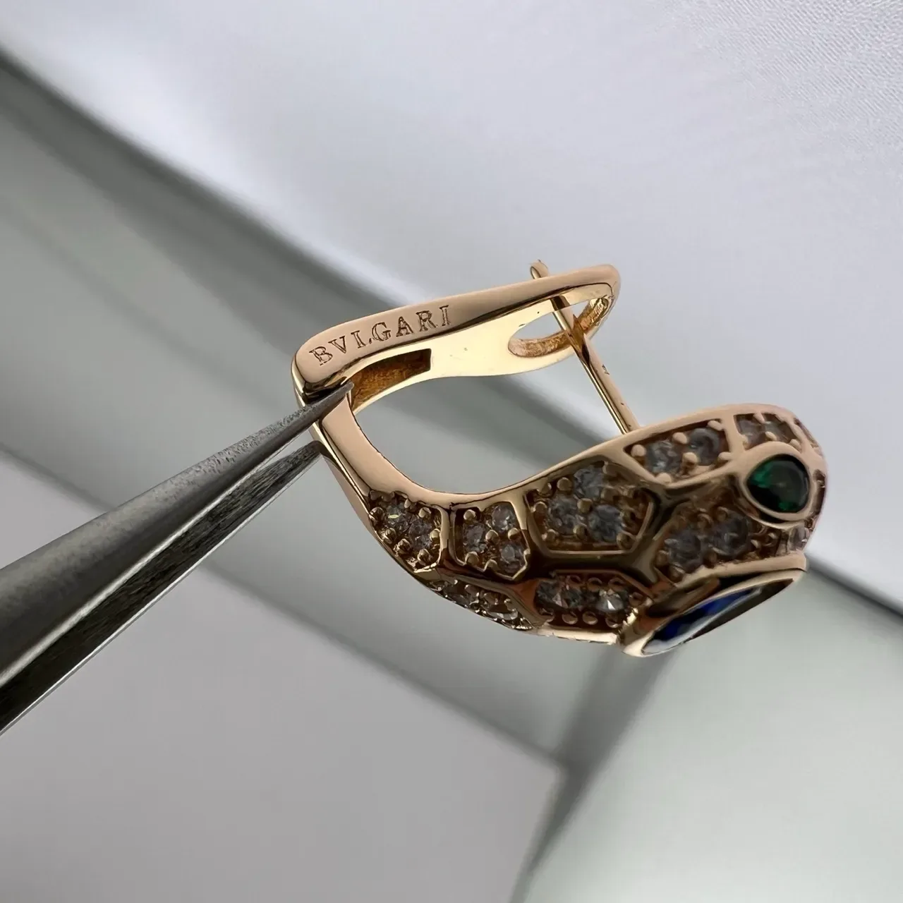 Gold Silver Clip-On Pavé-Set Earrings 2
