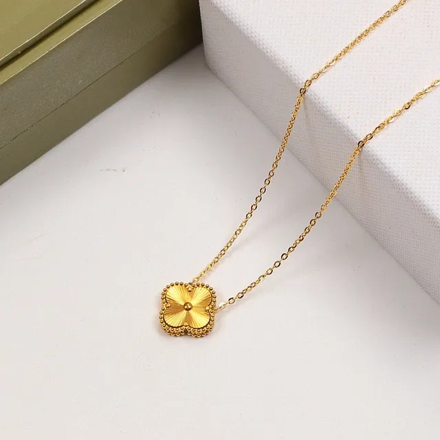 Gold Silver Floral Pendant Beaded Border Necklace 5