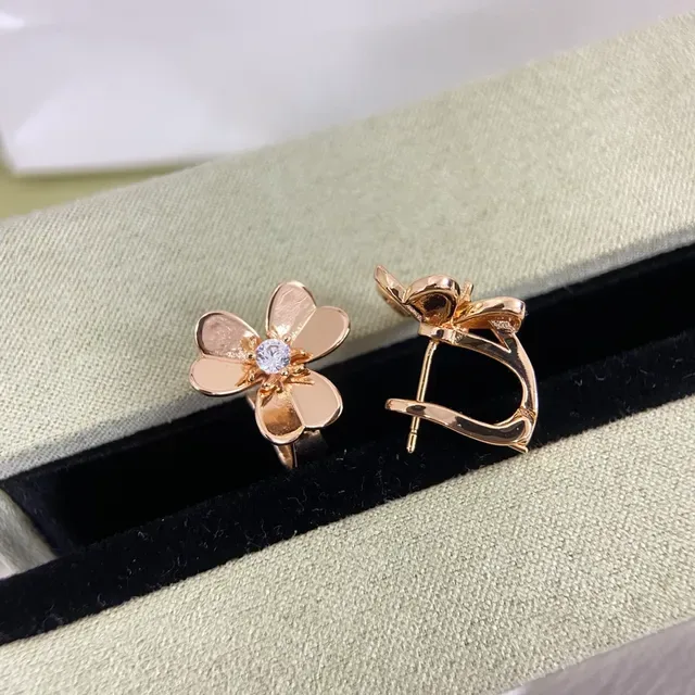 Gold Silver Flower-Shaped Clip-On Earrings 6