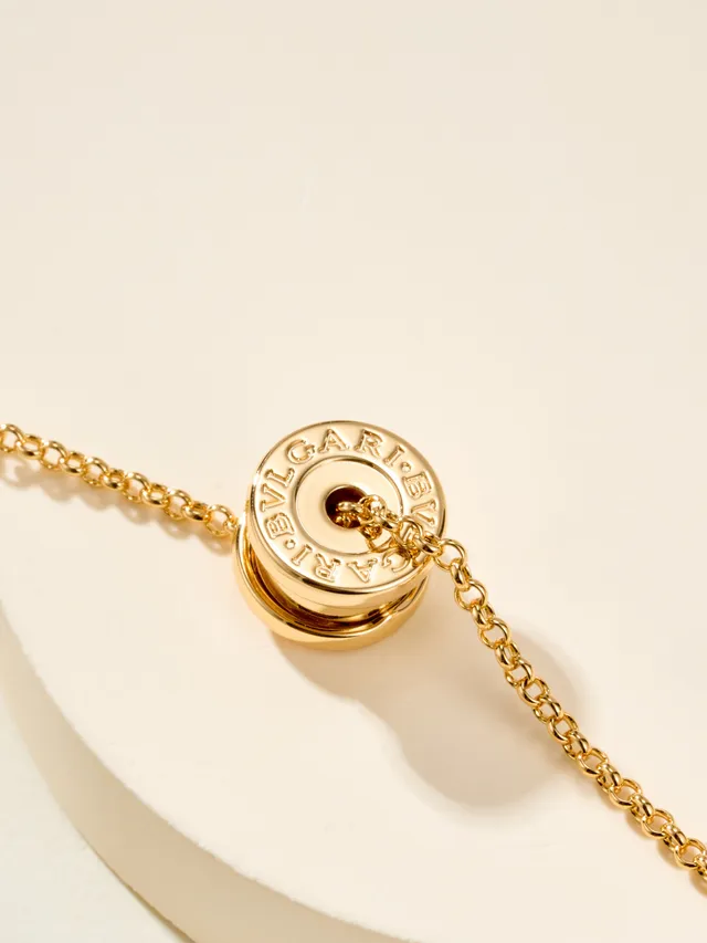 Gold Silver Stacked Cylindrical Pendant Polished Metal Necklace 11