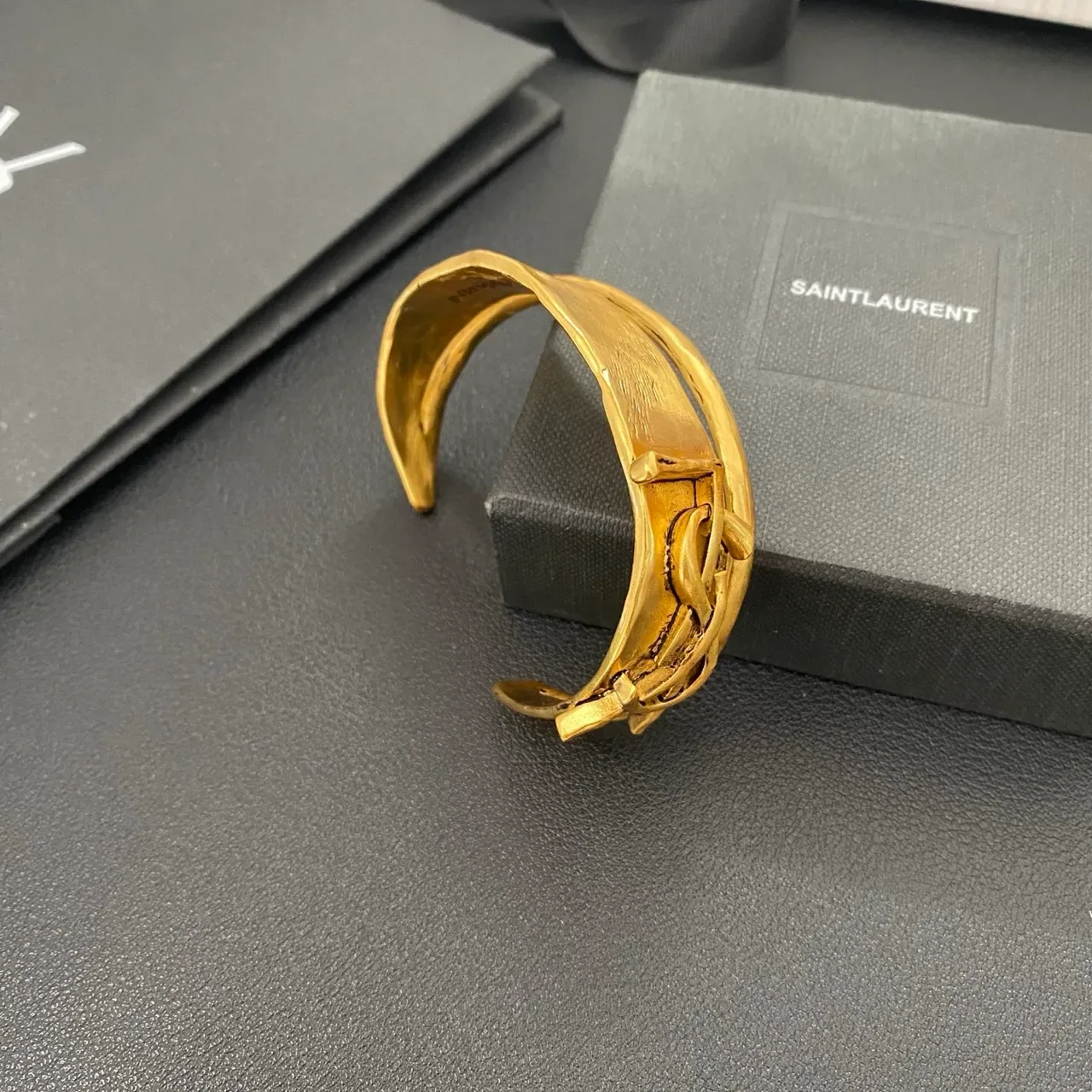 Gold Textured Sculptural Clasp Jewelry 6