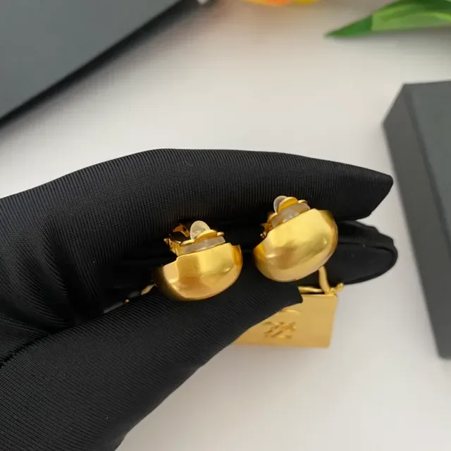 Gold-Tone Bag-Shaped Monogram Pendant Earrings 5