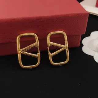 Gold-Tone Geometric Rectangular Frame Earrings