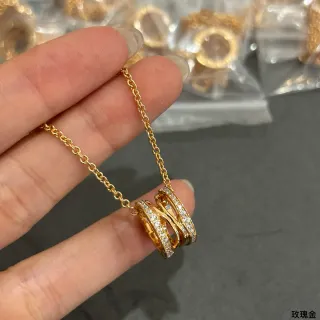 Collier Cristal Pavé Interlocking Multi-Ring Doré