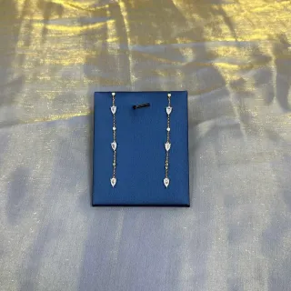 Gold-Tone Multi-Stone Dangling Chain Earrings