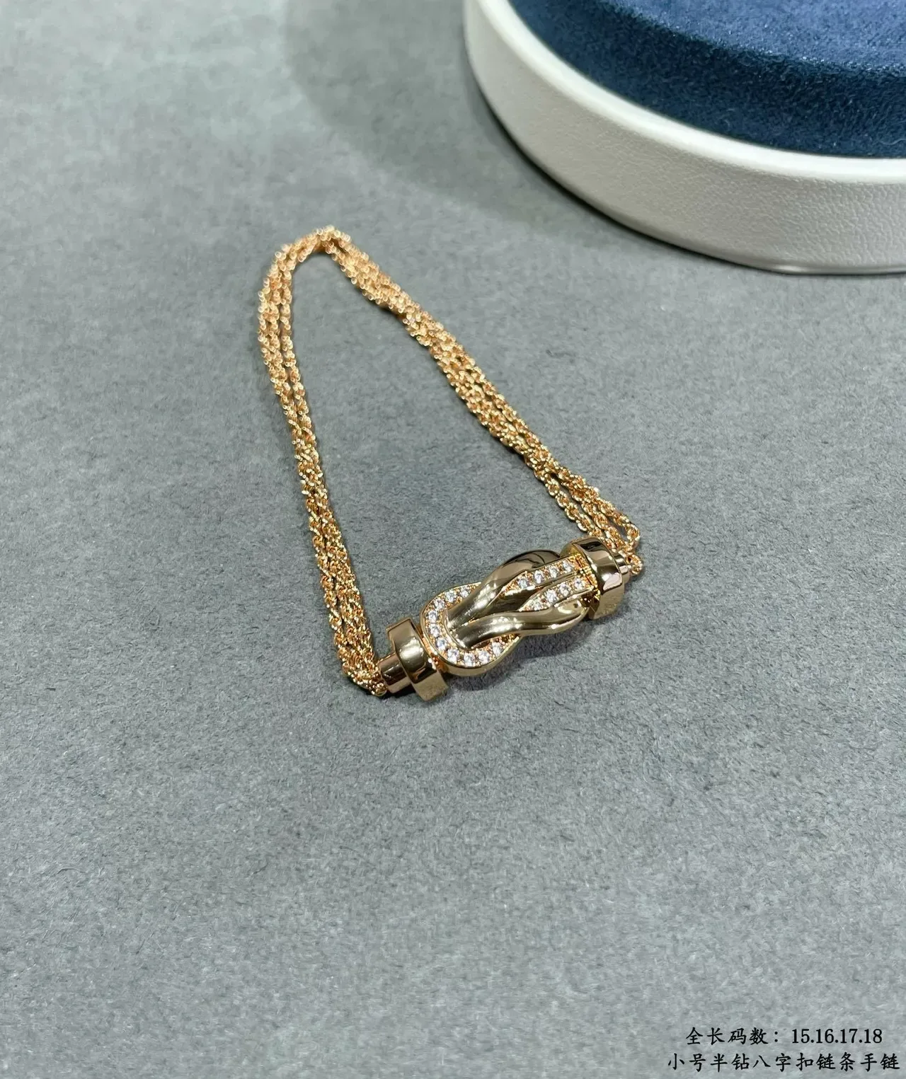 Gold-Tone Pavé Crystal Figure-Eight Clasp Twisted Rope Chain Bracelet 4