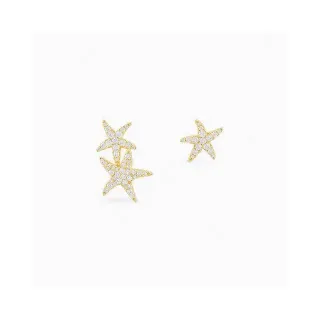 Gold-Tone Pavé Starfish Stud Earrings