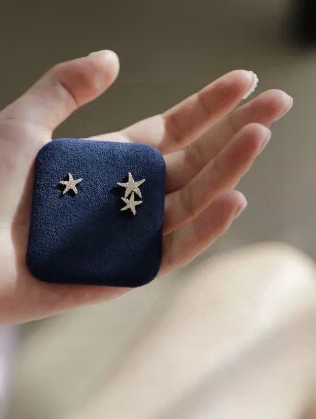 Gold-Tone Pavé Starfish Stud Earrings 8