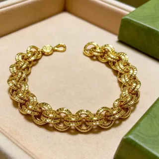 Pulsera de Cadena Gruesa Texturizada Dorado
