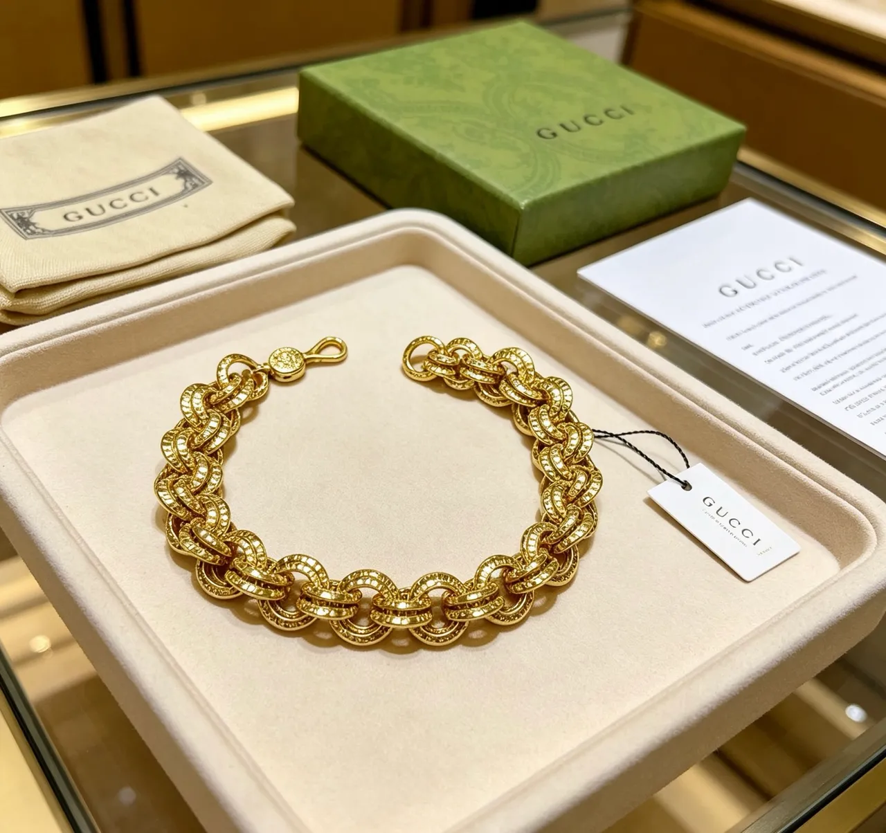 Gold-Toned Textured Chunky Chain Bracelet 9