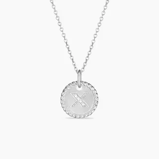 Gold White Circular Pendant Rope-Edge Bezel Necklace 8