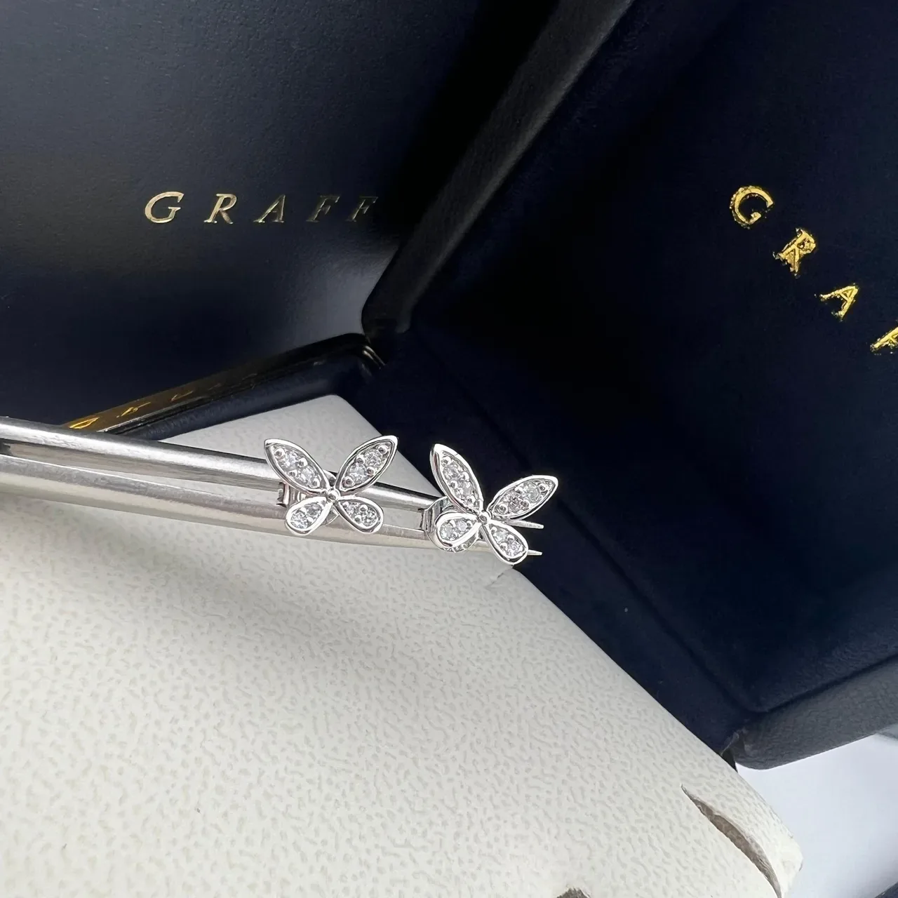 Graff Butterfly Pavé Stud Earrings 3