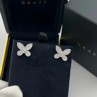 GRAFF Butterfly Pavé Stud Earrings