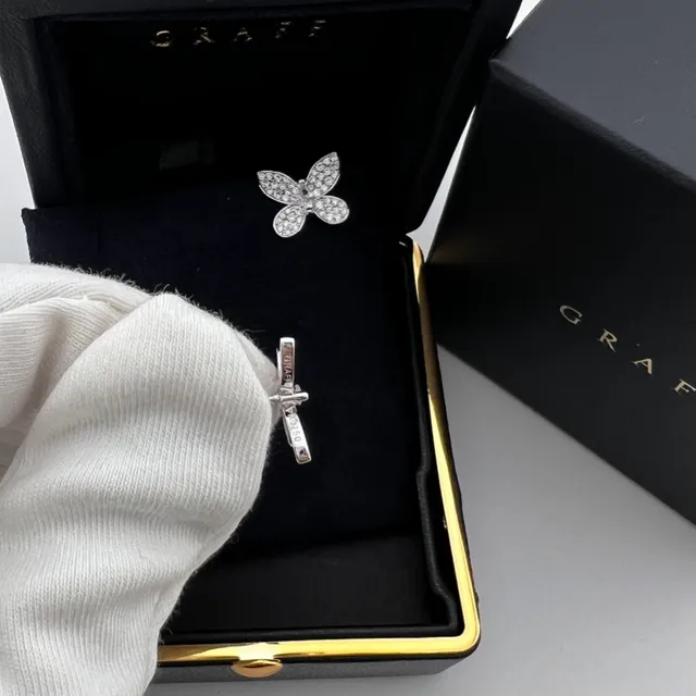 GRAFF Butterfly Pavé Stud Earrings 3
