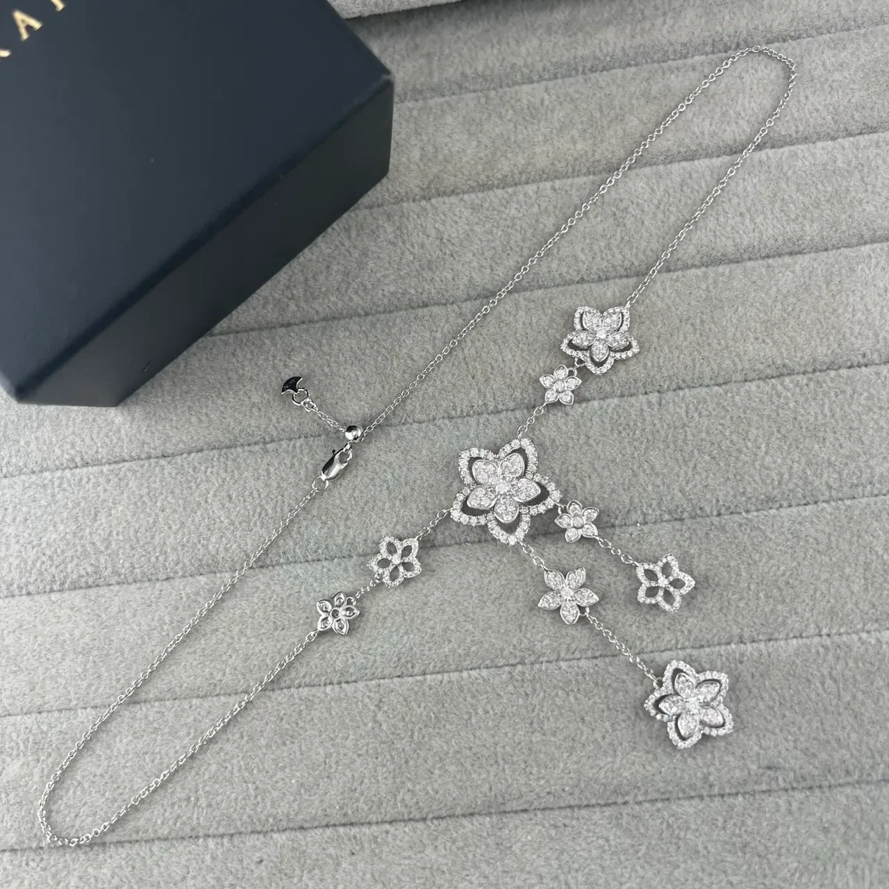 Graff Floral Pavé Diamond Cascade Necklace 4