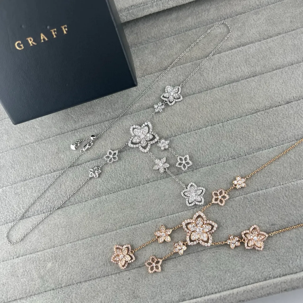Graff Floral Pavé Diamond Cascade Necklace 5