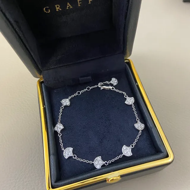 Graff Pavé Fan Motif Silver Bracelet 2