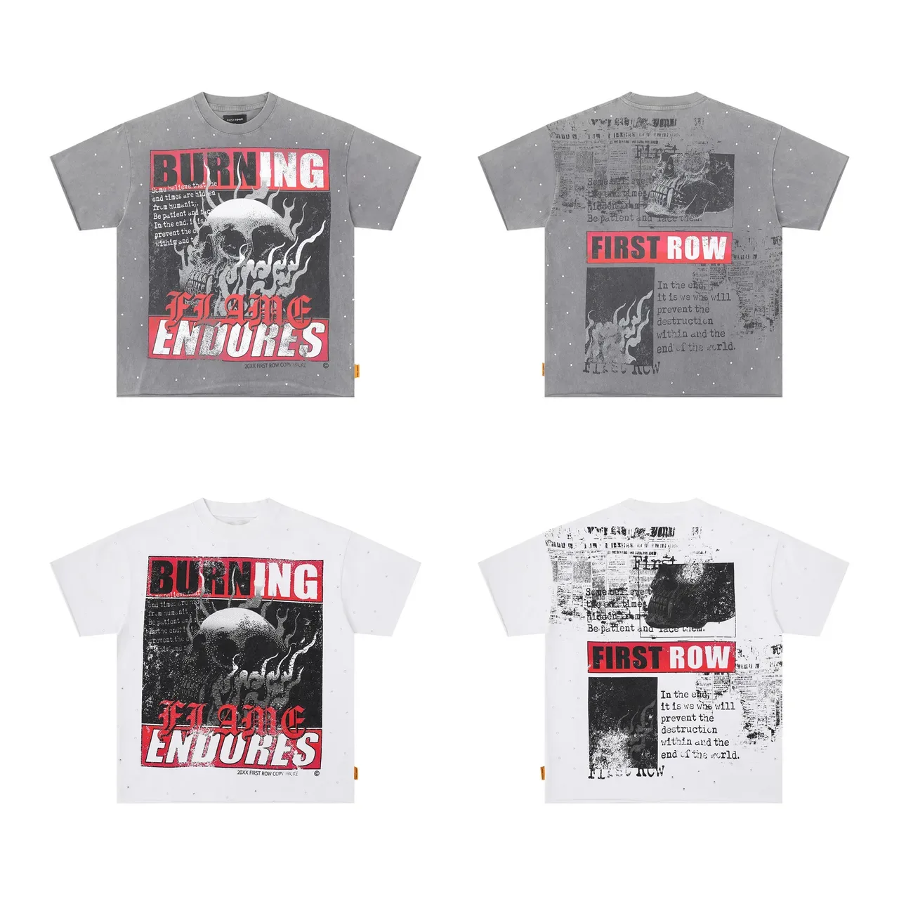 Graphic-Print Distressed Typography Perforated Oversized T-Shirt 2