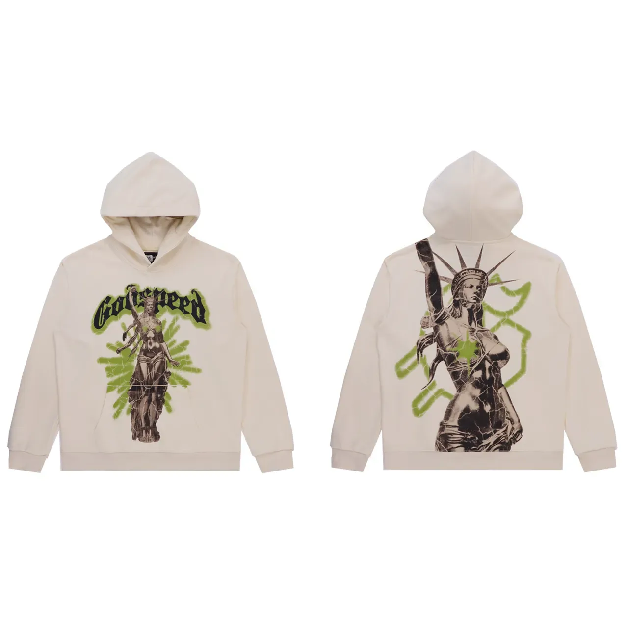 Graphic Print Distressed Wash Hoodie 2
