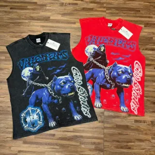 Graphic-Print Sleeveless Crew-Neck Vest Top