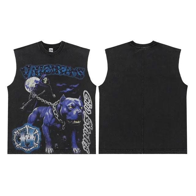 Graphic-Print Sleeveless Crew-Neck Vest Top 4