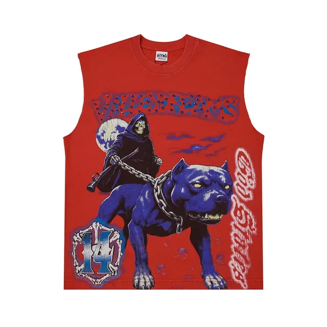 Graphic-Print Sleeveless Crew-Neck Vest Top 15