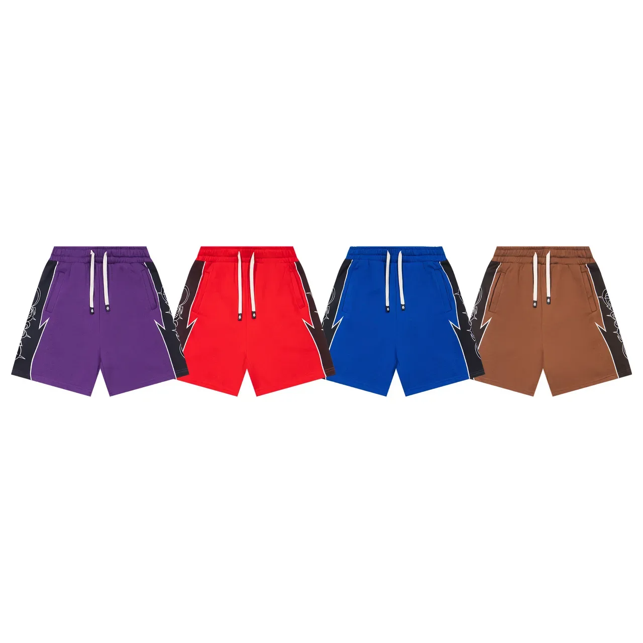 Graphic Side Panel Elastic Waist Drawstring Shorts 6