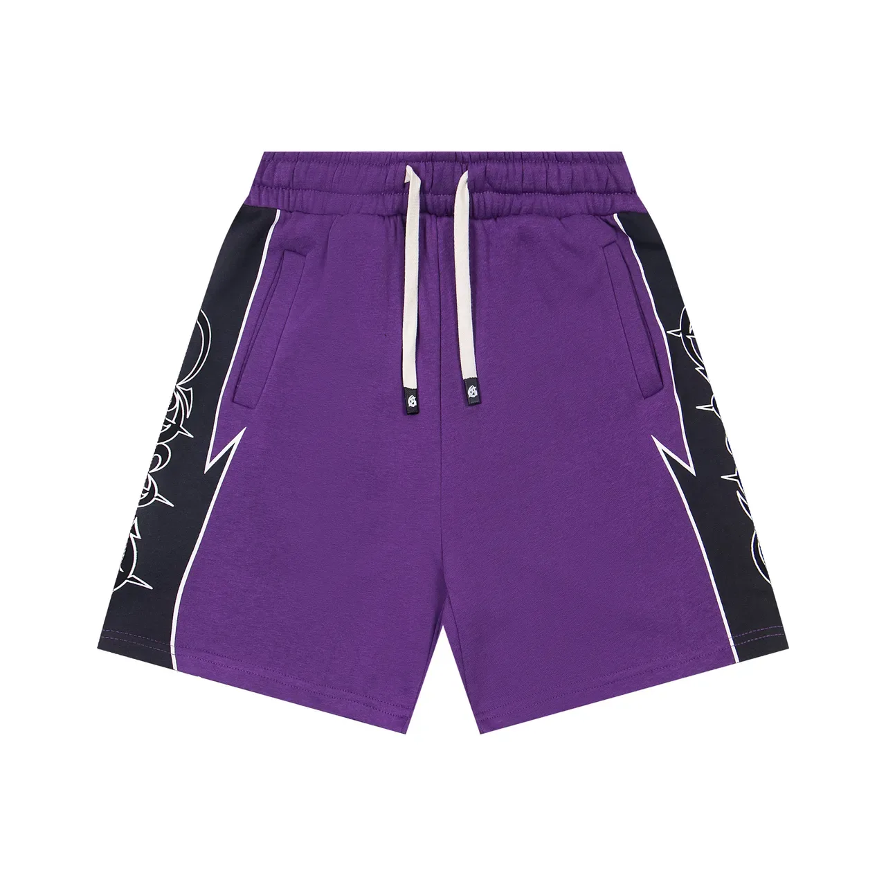 Graphic Side Panel Elastic Waist Drawstring Shorts 8