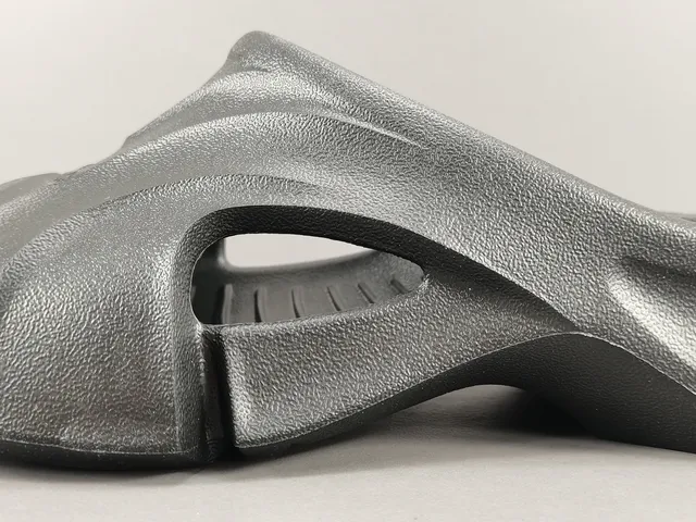 Gray Black Sculpted Monolithic Sole Pebbled Textured Upper Slippers 4