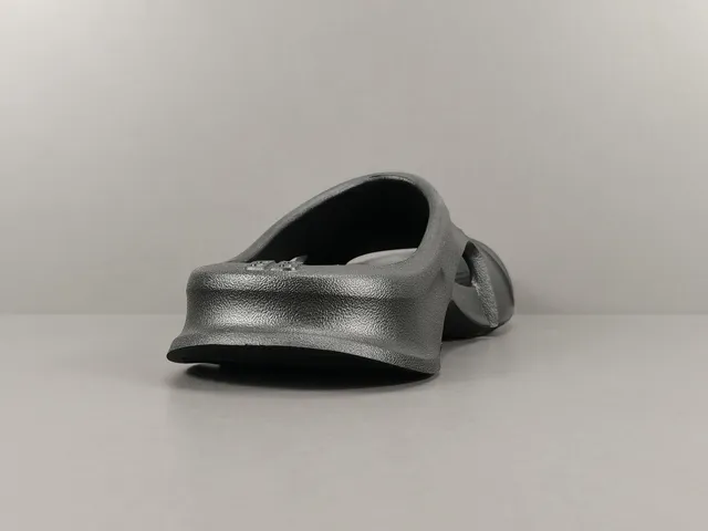 Gray Black Sculpted Monolithic Sole Pebbled Textured Upper Slippers 11
