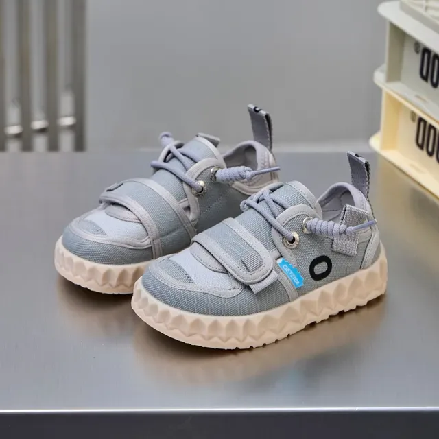 Gray Dual-Strap Toggle-Lace Lifestyle Sneakers 5