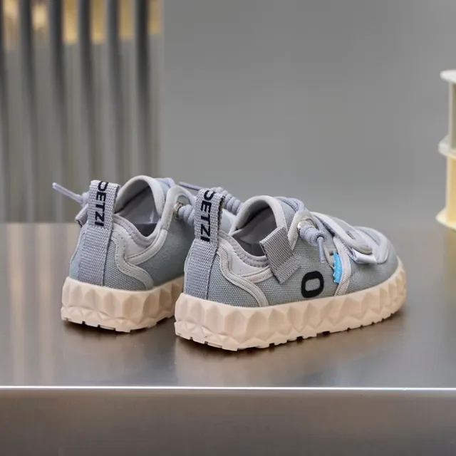 Gray Dual-Strap Toggle-Lace Lifestyle Sneakers 8