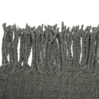 Gray Knitted Braided Fringe Scarve