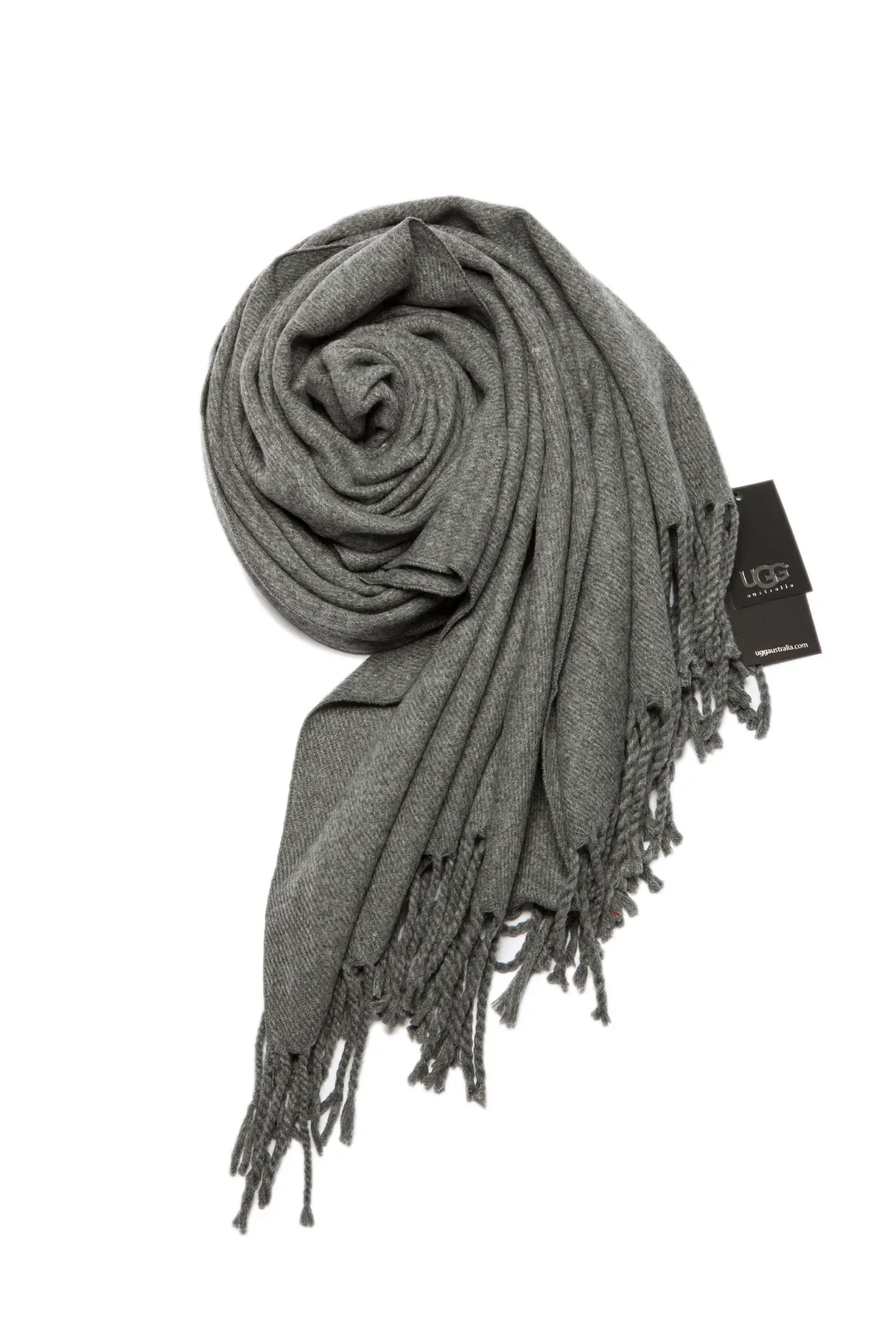 Gray Knitted Braided Fringe Scarve 12