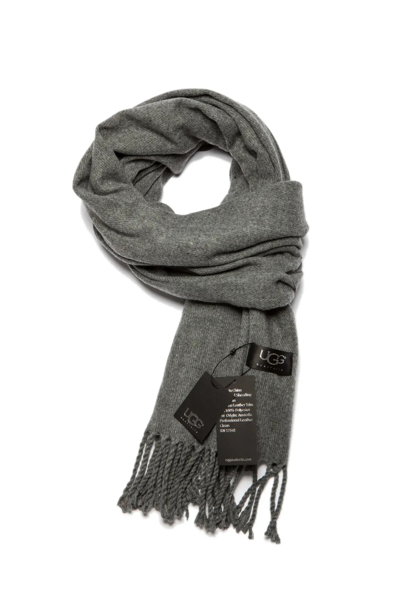 Gray Knitted Braided Fringe Scarve 14