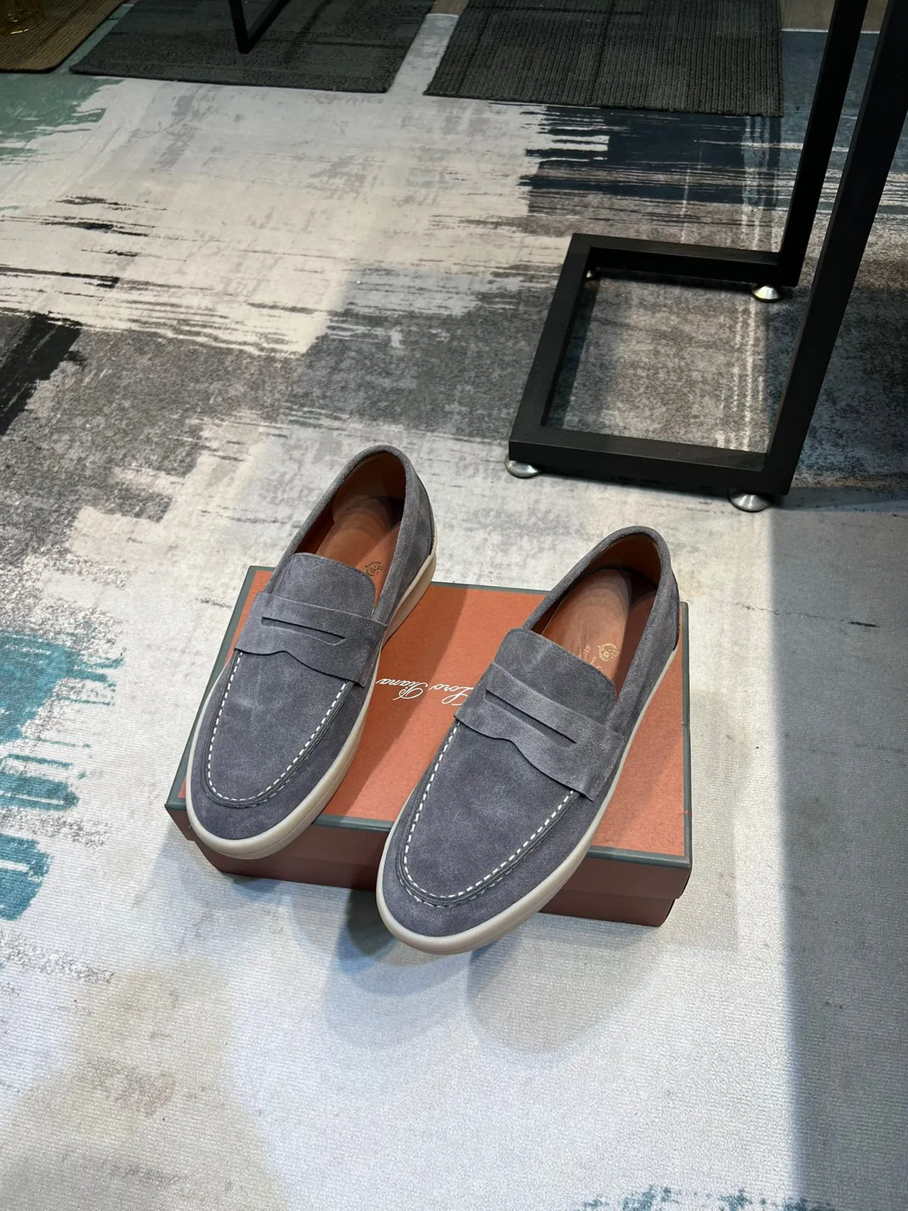 Gray Suede Penny Loafer Slip-On Loafers 4
