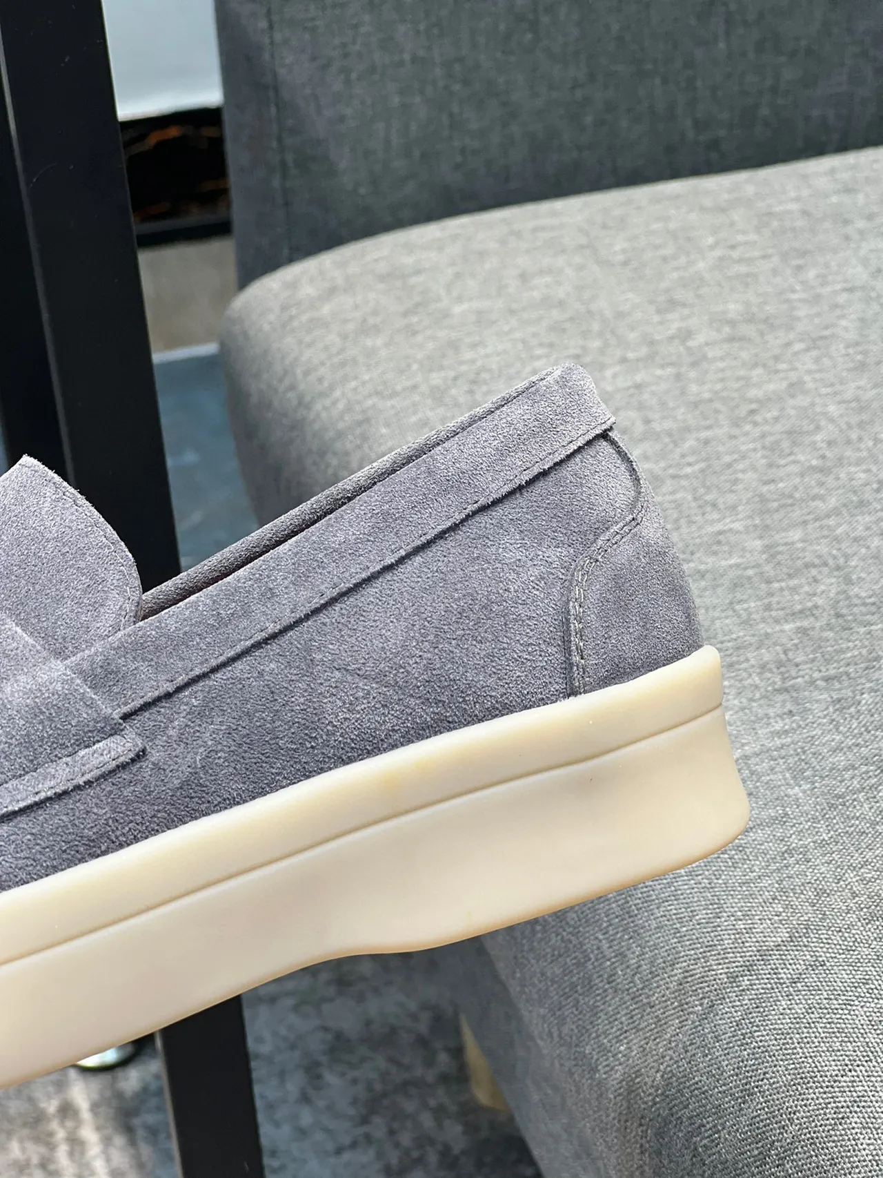 Gray Suede Penny Loafer Slip-On Loafers 6