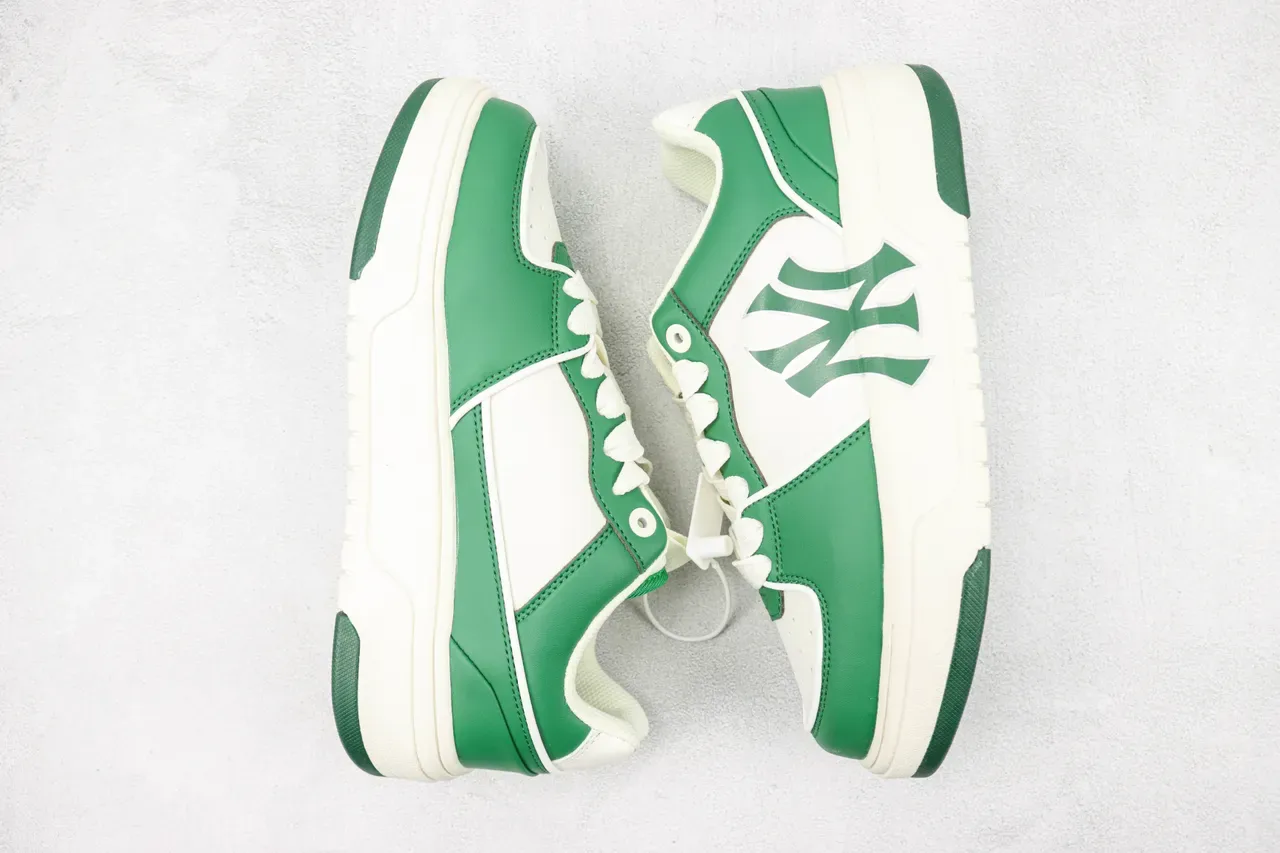 Green and White NY Logo Platform Sneaker 2